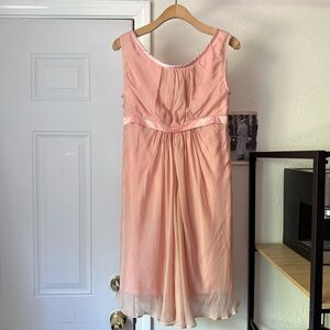 CLO pink silk chiffon sleeveless mini knee length dress